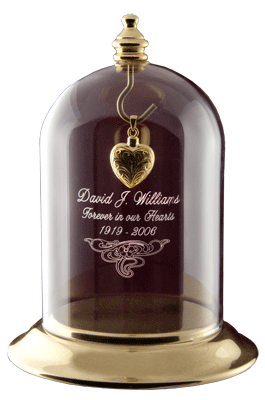 Engraved Cremation Jewelry Display Dome
