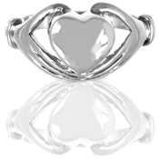 front view of cremation jewelry heart ring