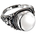 Cremation Jewelry Sterling Silver Round Ring