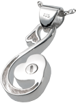 Threaded enclosure of Infinite Love cremation pendant shown