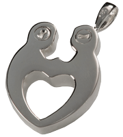 Threaded enclosures of Together Forever Heart, Double Compartment pendant shown