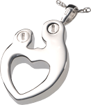 Threaded enclosures of Parental Love Heart, Double Compartment pendant shown