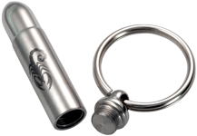 Stainless Steel Bullet with Scorpion cremation keychain shown open