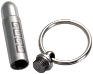 Cremation Jewelry Bullet with Aztec Design shown open