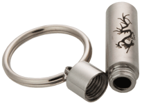 Detail of Dragon cremation keychain shown open