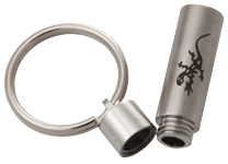 Wholesale Cremation Keychain Gecko Cylinder shown open