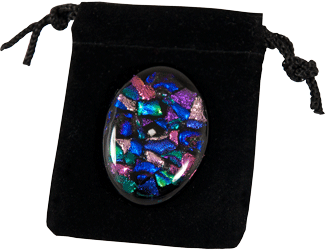 worry stone with velvet bag
