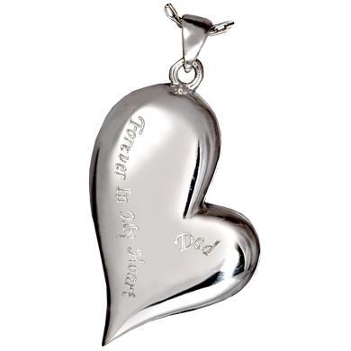 teardrop heart pendant engraved