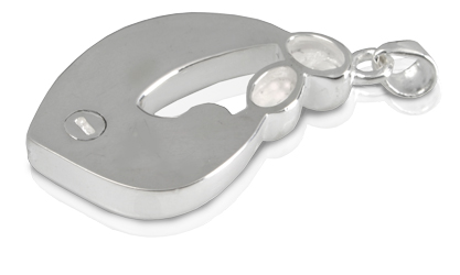 urn opening shown on back of cremation jewelry pendant