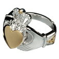 Wholesale Urn Jewelry: Sterling Silver & Gold Claddagh Ring