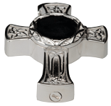 Threaded enclosure shown of Celtic Cross Photo cremation jewelry pendant