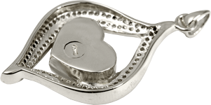 secure threaded closure of teardrop ribbon heart cremation jewelry pendant