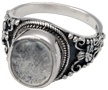 Wholesale Cremation Jewelry: Sterling Silver Ring with Clear Glass Front