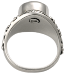 Detail of closure of Sterling Silver Ring with Clear Glass Front