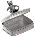 Teddy Bear Infant Urn Keepsake shown open