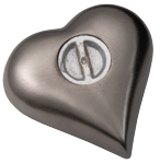 Closure shown of Pewter Heart Wholesale Cremation Keepsake
