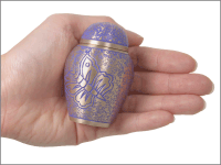 butterflies- purple small keepsake shown in hand for size scale>