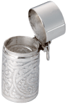 Floral Cylinder Keepsake Urn shown open