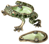 Prince Charming Frog keepsake urn shown open
