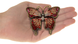 Violet Butterfly Cremation Keepsake shown in hands