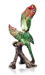 parrot cremation urn keepsake shown open