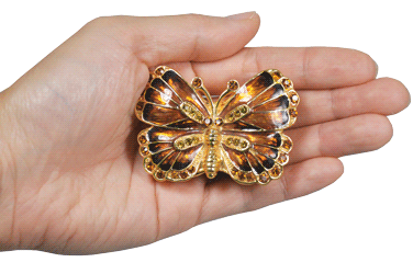 autumn butterfly cremation keepsake shown in hand