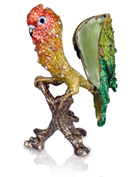 summer lovebird cremation urn keepsake shown open