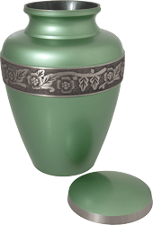 Jade Cremation Urn shown open