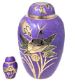Wholesale Golden Flower on Violet Purple funeral urn