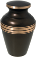 Wholesale Cremation Urns: Dark Bronze Gold Band Brass 