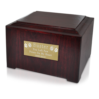 wholesale pet cremation wood urn marquis rosewoodshown with engraved plaque