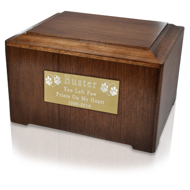 wholesale pet cremation wood urn marquis walnut shown with engraved plaque wholesale pet cremation wood urn marquis walnut shown with engraved plaque