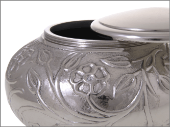 Climbing Roses Sharing Urn-Silver shown open