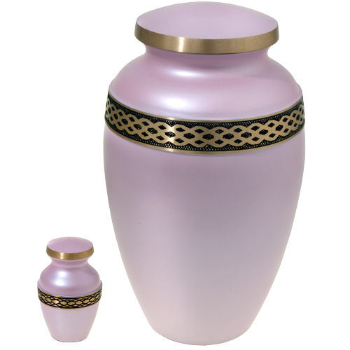 Wholesale Cremation Urns: Pink Celtic Gold Band