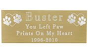 Wholesale Engraved Pet Memorial Plaque- Large Brass Finish