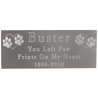 Wholesale Engraved Pet Memorial Plaque- Large Silver Finish