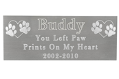 Wholesale Engraved Pet Memorial Plaque- Large Silver Finish