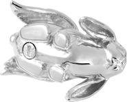threaded closure shown of bunny lop pet cremation jewelry
