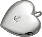 secure threaded enclosure shown of wholesale pet cremation jewelry: double heart paw print pendant
