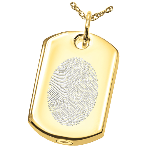 Oval Outlined Fingerprint Style shown on dog tag pendant Oval Outlined Fingerprint Style shown on dog tag pendant