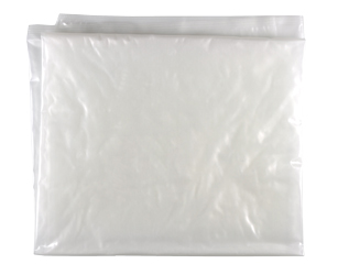 biodegradable, water soluble bag shown folded