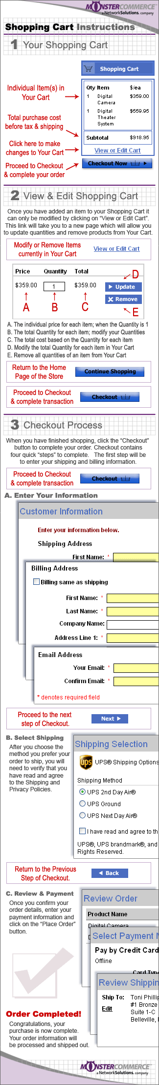 Help with the Shopping Cart and Checkout!