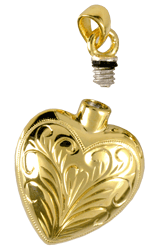 cremation jewelry pendant shown with bail threaded lid
