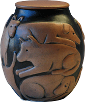 another view of large dog urn