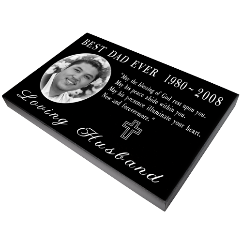 Wholesale Granite Burial Marker Photo Laser Engraved Granite Flat