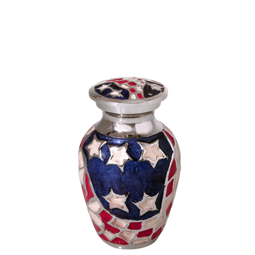 Wholesale Cremation Urns American Flag Brass
