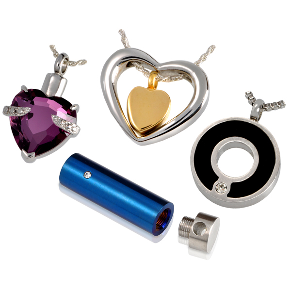 beautiful colorful stainless steel cremation jewelry