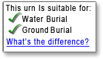 water burial shell in aqua is suitable for water and ground burial